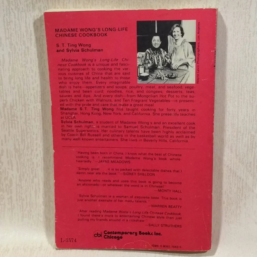 Madame Wong’s Long Life Chinese Cookbook-1978